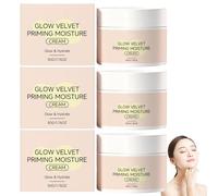Glow Velvet Priming Moisture Cream - Pore Blurring and Makeup Gripping Primer | Hydrating Korean Skin Care Face Primer for All Skin Types | Terciopelo Finish, All-Day Makeup Lock (3 unidades)