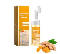 Glow Wash Foaming Cleanser, limpiador facial espumoso de cúrcuma con cepillo, exfoliante facial blanqueador, exfoliante de limpieza profunda, exfoliante de textura suave para mujeres, hombres y todas