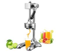 Glowdora Exprimidor De Cítricos Manual Comercial De Doble Modo, Exprimidor Profesional De Limón con Palanca Sin Esfuerzo, Prensa Manual Ergonómica para Naranjas, Granadas, Limones Silver