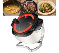 Glowdora Máquina Automática para Cocinar Arroz Frito con Wok, Olla Automática De 6 L, Velocidad Ajustable De 360°. Robot para Saltear, Guisar Y Cocinar. 220V