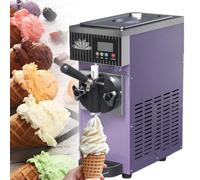 Glowdora Máquina De Helado Suave, 2.5l De Capacidad, 1l Cilindro De Congelación, 450w Potencia, Producción 5l por Hora, Acero Inoxidable, para Cafetería O Food Truck Purple