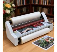 Glowdora Máquina Laminadora,Laminadora Eléctrica Control Digital, Máquina Laminadora De Una Sola Cara con Ajuste De Frío Y Calor,Laminadora Fotográfica,Laminadora A3/A4