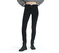 GLOWELFA - Pantalones de mujer de cintura alta y estilo slim - Negro elástico de talla grande, ideal para oficina, reunión, noche y senderismo, Negro , XXL