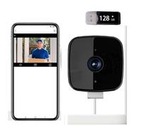 Glowflip Security Camera,5G Dual-Band Smart 2MP Security Camera, Person Detection, Color Night Vision 24/7 Recording & Smart Alerts, Effortless Sharing & Comprehensive Control (While+Black,128G)