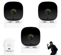 Glowflip Security Camera, Crystal Clear 2k Security Camera, Color Night Vision, 24/7 Recording & Smart Alerts, Window Camera with Night Vision (3-PCS)