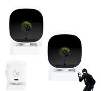 Glowflip Security Camera, Crystal Clear 2k Security Camera, Color Night Vision, 24/7 Recording & Smart Alerts, Window Camera with Night Vision (2-PCS)