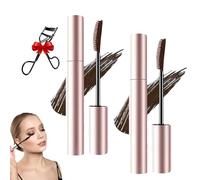 Glowhori Mascara,Yamloveme Mascaras, Relaxrich Waterproof and Non-Smudging-Lengthening and Curling Long-Lasting Mascara, 2025 New Tubing Volume MascaraS for Lash Makeup, for Woman Girls (2*Brown)