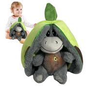 Glowing Breathing Plush Toy | Plush, 30x10cm | Light Up Sleep Aid For | Musical Early Learning Stuffed Animal (Strawberry/Avocado Design)