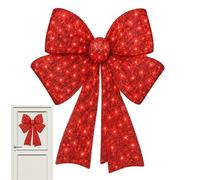 Glowing Christmas Bow - Red Waterproof Farmhouse Wreath Bow, precama Holida