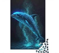 Glowing Dolphin Rompecabezas Deep Sea 1000 Piezas Papel Reciclado para Mujeres, Regalos para Hombres Rompecabezas para Adultos Juego Educativo Y Desafiante 70x50cm/1000pcs