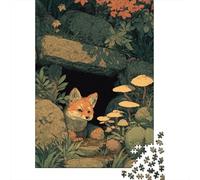 Glowing Forest Fox-1 Puzzle De 1000 Piezas Rompecabezas para Adultos Rompecabezas 1000 Piezas para Adultos para Amantes O Amigos Rompecabezas Imposable 38x26cm/1000pcs