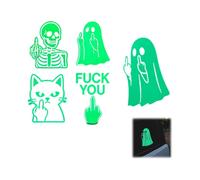 Glowing Ghost Middle Finger Sticker 5pcs, Halloween Stickers Glow in The Dark, Waterproof Ghost Car Decal, Halloween Ghost Stickers, Halloween Decor