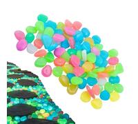 Glowing in the Dark Rocks Garden Stones - 300 Piece Colorful Glowing Night Guide Pebbles, Decorative Resin Glow Rocks Pebbles Stones for Outdoors Landscaping Fish Tank Aquarium