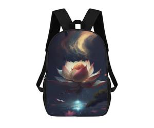 Glowing Lotus Flower Art Print Mochila Escolar, Mochila Informal, Mochila De Día, Mochila Escolar, Mochila De Trabajo, Mochila De Viaje Para Adolescentes, Niñas, Niños, Mujeres Y Hombres 17inch