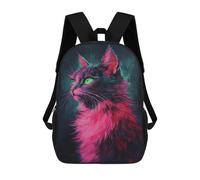Glowing Neon Cat Art Print-6 Mochilas Impresas En 3D Para Niños 17inch Mochilas De Moda Informales Para El Día A Día, Bolsas De Viaje, Mochilas Informales Para Exteriores Para Niños Y Niñas