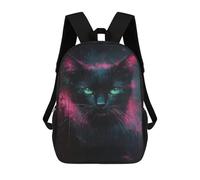 Glowing Neon Cat Art Print-7 Mochilas Impresas En 3D Para Niños 17inch Mochilas De Moda Informales Para El Día A Día, Bolsas De Viaje, Mochilas Informales Para Exteriores Para Niños Y Niñas