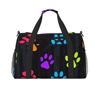 Glowing Pet Paw Prints - Bolsa de viaje compacta resistente al agua para deportes, gimnasio y fin de semana para hombres y mujeres