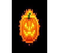 Glowing Pixel Pumpkin Journal and Retro 8-Bit Gamer Notebook for Halloween: Pixel art jack-o’-lantern glow design for gamers, trick-or-treat notes, or spooky season journaling