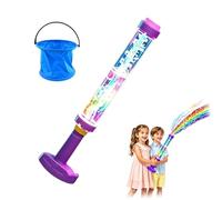 Glowing Rainbow LED Firework Water Gun, Push Pop Water Blaster with Lights, Leakproof Water Fireworks Toys for Summer Pool Party and Outdoor Games (1)