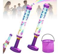 Glowing Rainbow LED Water Blaster, Light Up Fireworks Squirt Gun with Lights, High Pressure Water Soaker Toys for Summer Pool Party, Backyard, Beach Outdoor Games (2PCS)