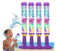 Glowing Rainbow Water Blaster, Firework Water Gun with Lights, Aquatic Blaster Water Gun for Summer Backyard Pool Party Snaps & Outdoor Games (4pcs)