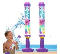 Glowing Rainbow Water Blaster, Firework Water Gun with Lights, Aquatic Blaster Water Gun for Summer Backyard Pool Party Snaps & Outdoor Games (2pcs)