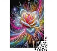 Glowing Rose Rompecabezas Neon Flower 1000 Piezas de Papel Reciclado Adultos Y Mayores De 12 Años Difícil y Desafiante 70x50cm/1000pcs