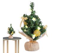 Glowing Star Tabletop Tree, Little Christmas Tree Decor, Holiday Decoration with Wooden Base, Wedding Decoration Centerpiece, Miniature Christmas Tree for Dining Mesa,