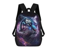 Glowing Tiger Galaxy Art Print Mochilas Impresas En 3D Para Niños 17inch Mochilas De Moda Informales Para El Día A Día, Bolsas De Viaje, Mochilas Informales Para Exteriores Para Niños Y Niñas