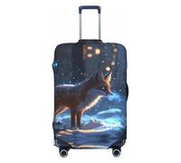 Glowing Winter Arctic Fox - Fundas protectoras elásticas para equipaje de viaje, 45,7 a 81,3 cm, Black, S