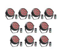 Glowingstage 10PCS Mini RGB Par LED Batería, 12 LED Recargable Foco Escenario con Control Remoto Luces Escenario, Luces Discoteca Portátil para Fiestas, DJ, Bodas, Navidad, Halloween y Bares