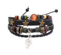 Glowjoy Pulseras de Cuero Trenzado Hombre Mujer Pulsera Hombre, Ajustable Pulseras Bohemias Trenzadas, Pulseras Surferas Estilo Hippie Pulsera Trenzada,Correa para la Muñeca Longitud Ajustable Hombre