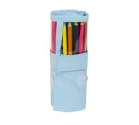 Glowlab CISNES - Estuche Enrollable Útiles Incluidos, Estuche Infantil, Estuche Niño, Ideal para Niños de 5 a 14 Años, Cómodo y Versátil, Calidad y Resistencia, 7x20 cm, Color Azul Claro