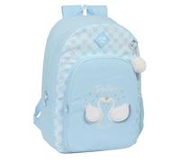 Glowlab CISNES - Mochila Escolar, Adaptable a Carro, Ideal para Niños de Diferentes Edades, Cómoda y Versátil, Calidad y Resistencia, Color Azul Claro