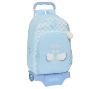 Glowlab CISNES - Mochila Escolar Grande con Carro Safta 905, Ideal para Niños de Diferentes Edades, Cómoda y Versátil, Calidad y Resistencia, 32x13.5x44 cm, Color Azul Claro