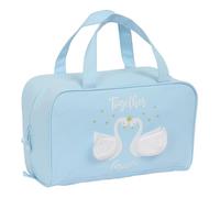 Glowlab Neceser infantil CISNES rectangular con asa adaptable a carro 31x14x19 cm Azul claro
