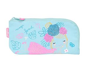 Glowlab Kids Cute Doll - Portatodo Plano, Tejido Reciclable, Estuche Infantil, Estuche Niño, Ideal para Niños de 5 a 14 Años, Cómodo y Versátil, Calidad y Resistencia, 23x1x11, Color Azul claro
