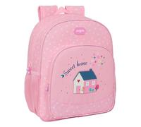 Glowlab KIDS SWEET HOME - Mochila Junior, Adaptable Carro, Tejido Reciclable, Ideal para Niños de Diferentes Edades, Cómoda y Versátil, Calidad y Resistencia, 32x12x38 cm, Color Rosa