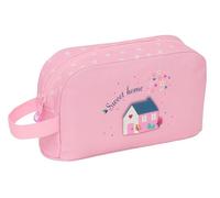 Glowlab Kids Sweet Home - Porta Desayunos Termo, Tejido Reciclable, Portatodo, Calidad y Máxima Resistencia, Porta Comida, Recreo, 21.5x6.5x12 cm, Color Rosa