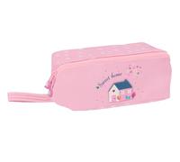 Glowlab KIDS SWEET HOME - Portatodo Cuadrado Grande, Estuche Infantil, Estuche Niño, Ideal para Niños en Edad Escolar, Cómodo y Versátil, Calidad y Resistencia, 20x10x10 cm, Color Rosa