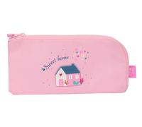 Glowlab Kids Sweet Home - Portatodo Plano, Tejido Reciclable, Estuche Infantil, Estuche Niño, Ideal para Niños en Edad Escolar, Cómodo y Versátil, Calidad y Resistencia, 23x1x11, Color Rosa