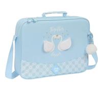 Glowlab M385, CISNES-Cartera Extraescolares, Maletín Portatodo, Bandolera, Cómoda y Versátil, Calidad y Resistencia, 38x6x28 cm, Color Azul Claro Unisex niños, Estándar