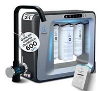 Glowse PR600 Osmosis Inversa Doméstica 7 Etapas Agua Purificada Sin Tanque Filtrado Avanzado Eficiencia 2 a 1 Retención Bacterias Metales Grifo Digital Cambio Inteligente Bajo Fregadero Glow Tech