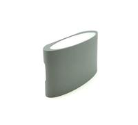 Glowster Aplique LED decorativo IP54, doble luz 2x3,4W, 3000K, 100º, 230V gris - ideal para iluminación interior y exterior, resistente a humedad.