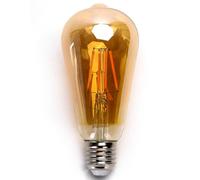 Glowster Bombilla LED de filamento ST64 E27 8W Ámbar, ideal para decoración y ambiente cálido en hogares y espacios comerciales.