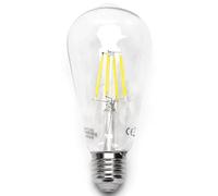 Glowster Bombilla LED de filamento transparente ST64 E27 10W, ideal para iluminación acogedora en hogares y negocios.