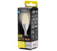 Glowster Bombilla LED E14 10W 4000K, luz blanca neutra, alta eficiencia, ideal para iluminación decorativa y ambiental.