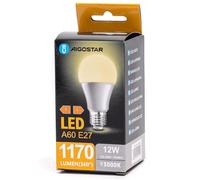 Glowster Bombilla LED E27 12W 3000K, luz cálida, ahorro energético, larga duración, ideal para iluminar interiores y crear ambiente acogedor.