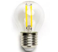 Glowster Bombilla LED filamento G45 E27 4W transparente, eficiente, larga duración, ideal para iluminación decorativa y ambiental.