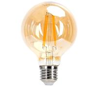 Glowster Bombilla LED filamento G80 E27 8W ámbar - Iluminación decorativa, ahorro energético y ambiente cálido. Ideal para lámparas y espacios acogedores.